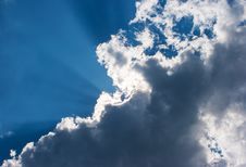 Sun S Rays Behind The Cloud Stock Photo Sun S Rays Behind The Cloud Stock Photo