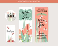 Wedding Invitation Card With Romantic Flower Templates Stock Photography Wedding Invitation Card With Romantic Flower Templates Stock Photography