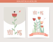 Wedding Invitation Card With Romantic Flower Templates Royalty Free Stock Photos Wedding Invitation Card With Romantic Flower Templates Royalty Free Stock Photos