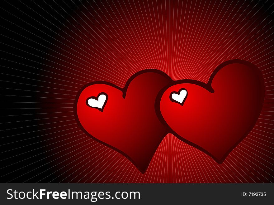 Vector illustration of hearts background