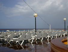 White And Blue Striped Deck Lounging Chairs Royalty Free Stock Images White And Blue Striped Deck Lounging Chairs Royalty Free Stock Images