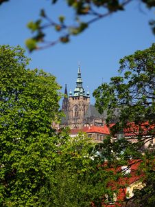 Prague Castle - Spring View From Charles Bridge Royalty Free Stock Photography Prague Castle - Spring View From Charles Bridge Royalty Free Stock Photography