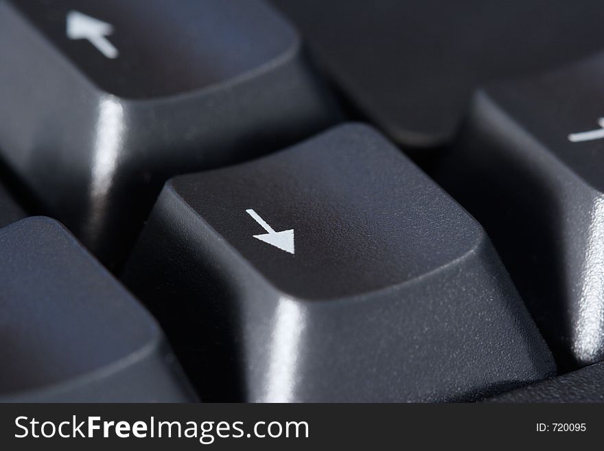 Macro of the arrow keys on a keyboard. Macro of the arrow keys on a keyboard.