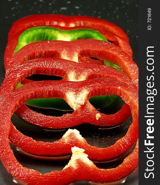 Fresh peppers slices