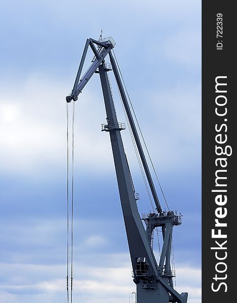 Crane and clouds. Crane and clouds