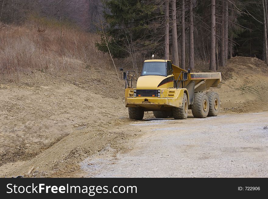 Construction Dump Truck with Copy Space