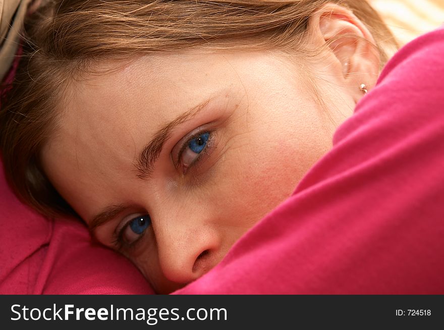 Girl with beautiful eyes hidding her face. Girl with beautiful eyes hidding her face