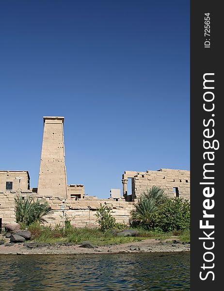 Temple of Philae, Aswan, Egypt (Focus is at the temple)