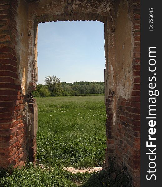 Very nice photo for meditation. So many aspects to it. Inside to out look of very old Serbian Ortodox Church destroyed in WW 2 while it was full of people. Many lost lifes inside. View towards Sava river. (south door). It was never rebuild. Hram Svetog apostola i evangeliste Luke built 1457. year. Kupinovo, Serbia. Very nice photo for meditation. So many aspects to it. Inside to out look of very old Serbian Ortodox Church destroyed in WW 2 while it was full of people. Many lost lifes inside. View towards Sava river. (south door). It was never rebuild. Hram Svetog apostola i evangeliste Luke built 1457. year. Kupinovo, Serbia.