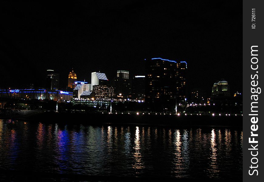 A view from across the river to Cincinnati, Ohio. A view from across the river to Cincinnati, Ohio