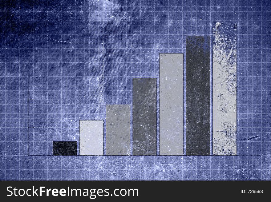 Grunge Textured Business chart. Flip the image around to show the decline of the market.
