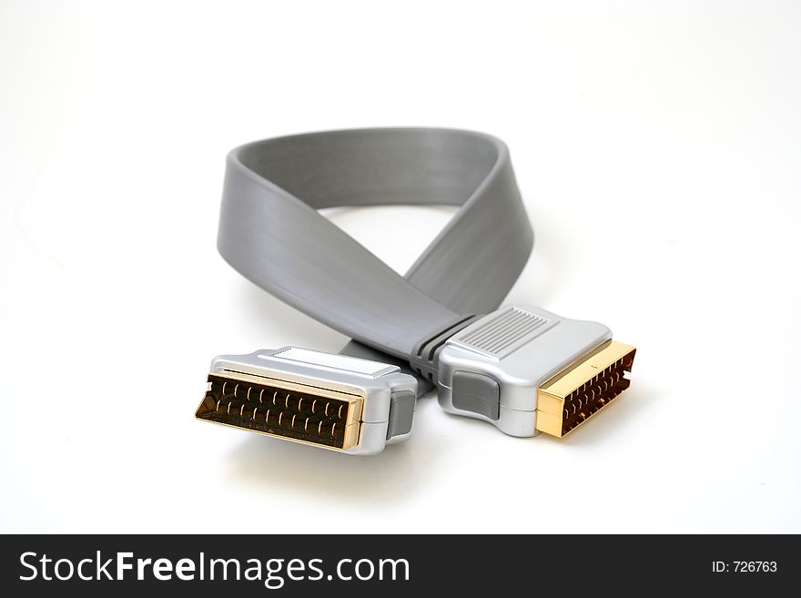 Scart cable isolated on white. Scart cable isolated on white