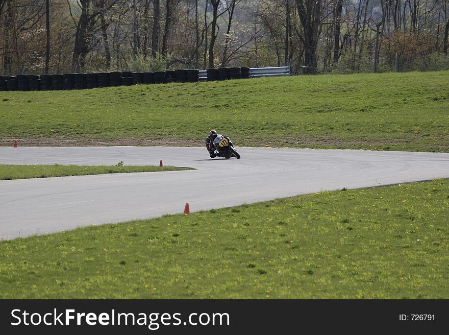 Sport Bike on Race Track. Sport Bike on Race Track