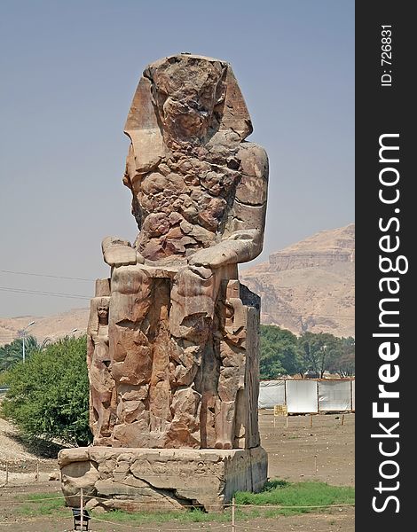 Colossi of Memnon at Luxor, Egypt (NOTE: Focus is on the statues)