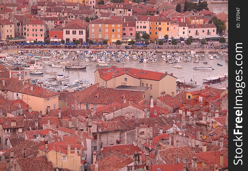 Rovinj - Old Town Boat Bay And Promenade