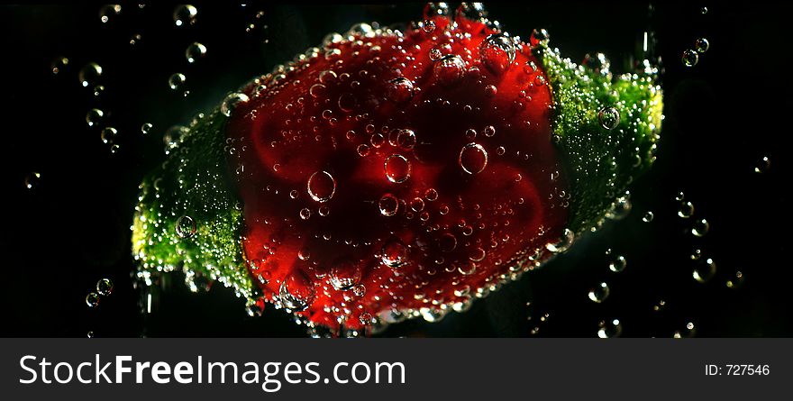 Peppers connected in mineral water