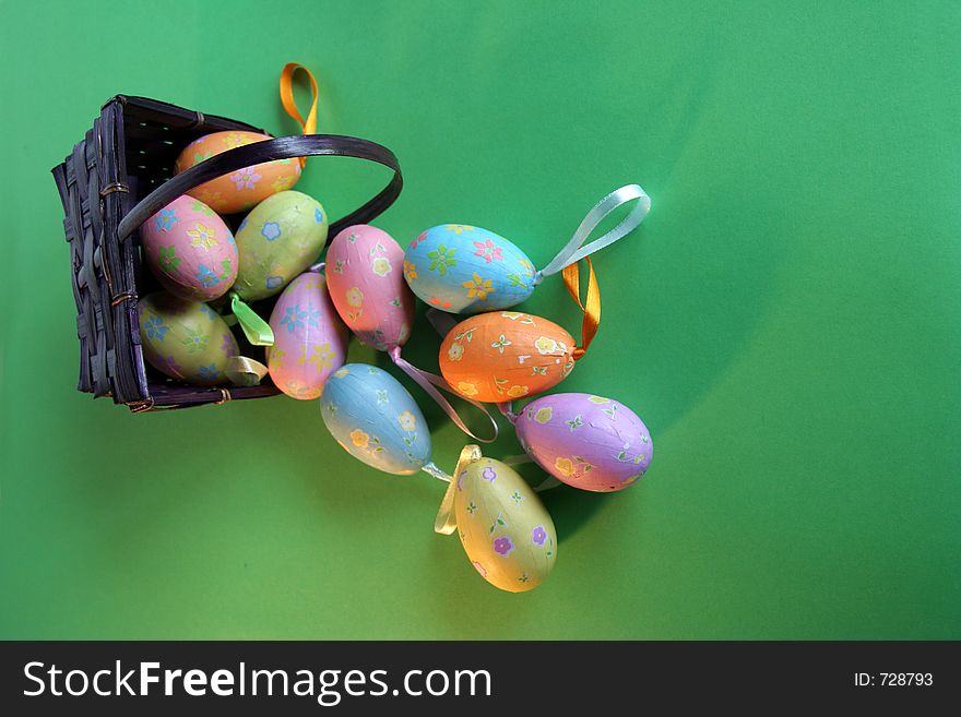 A basket of Easter eggs