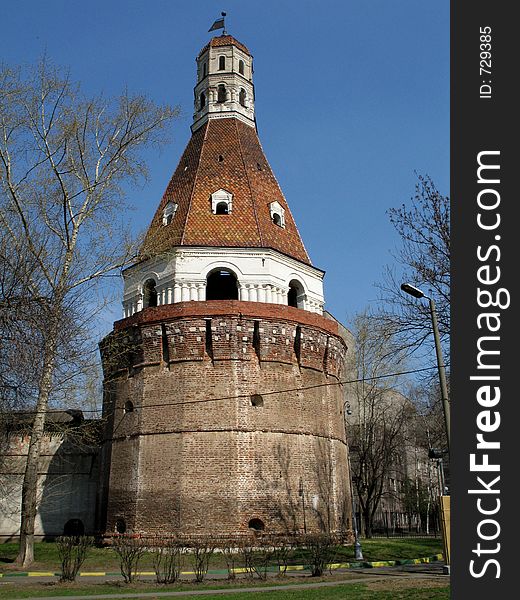 Tower of old russian monastery