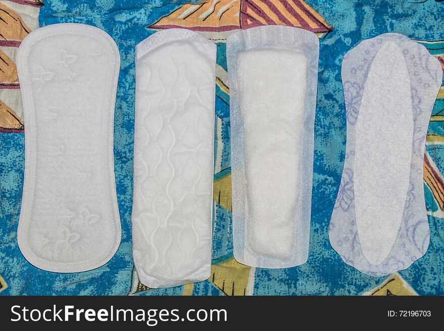 Four types of various feminine pads