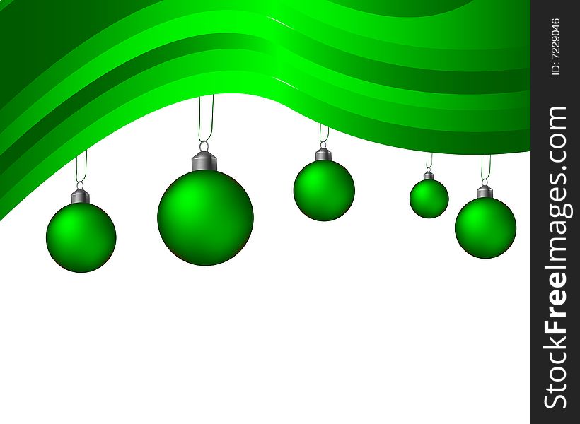Green striped christmas background, vector illustration