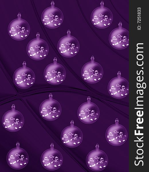 Background with christmas balls in violet. Background with christmas balls in violet