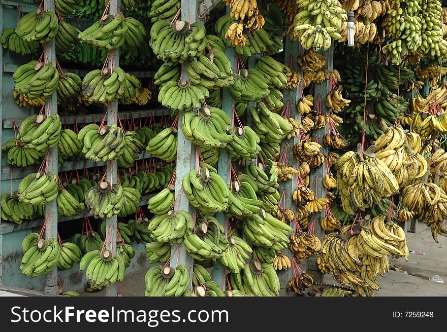 Fresh banana that sold in traditional market