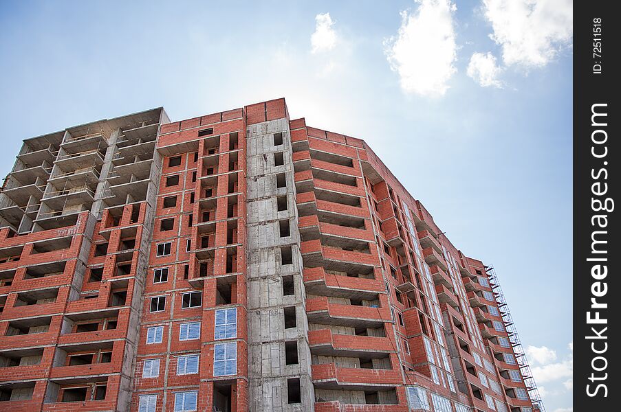 Construction of new modern residential building. Construction of new modern residential building