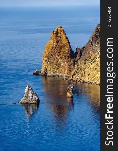 Mountains on Phiolent cape. Black Sea, Crimea. Mountains on Phiolent cape. Black Sea, Crimea.