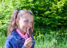 Girl Eating Ice Cream Royalty Free Stock Image