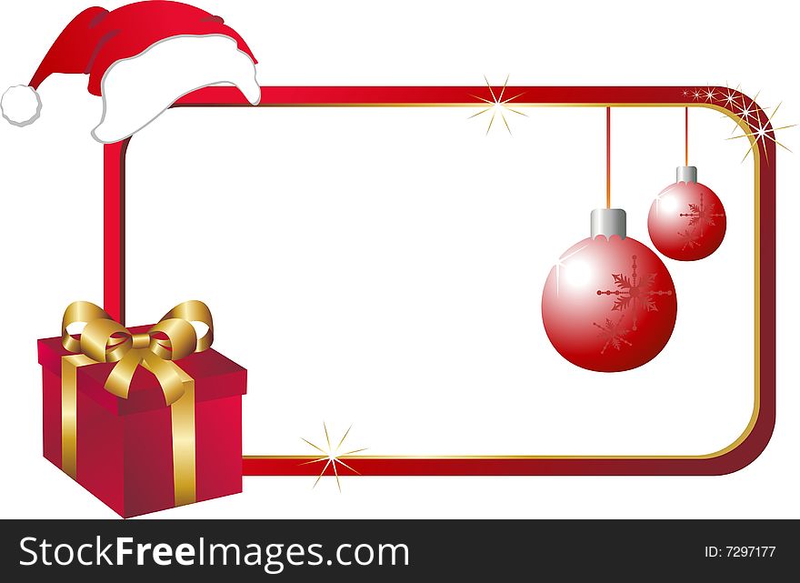 Vector image of christmas elements and card. Vector image of christmas elements and card