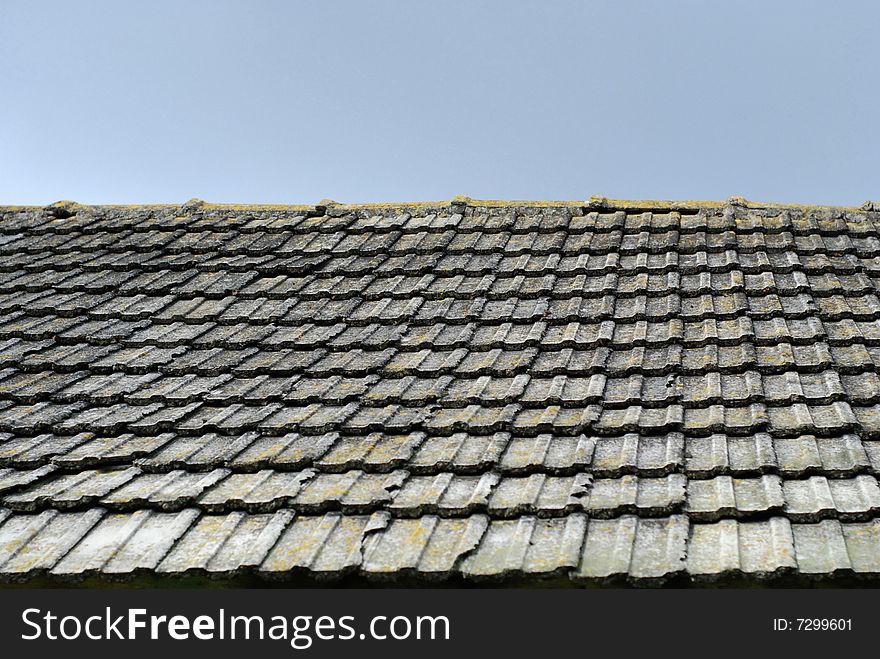 Tile on a roof. Texture or background.