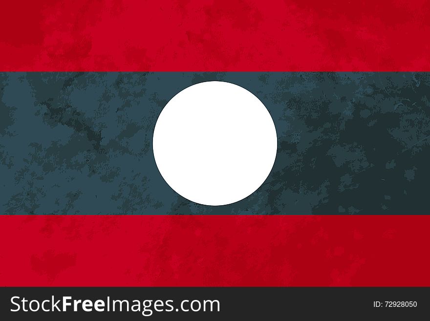 True proportions Laos flag with grunge texture. True proportions Laos flag with grunge texture
