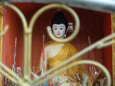Buddha Through The Gates. Pai, Thailand Royalty Free Stock Photography