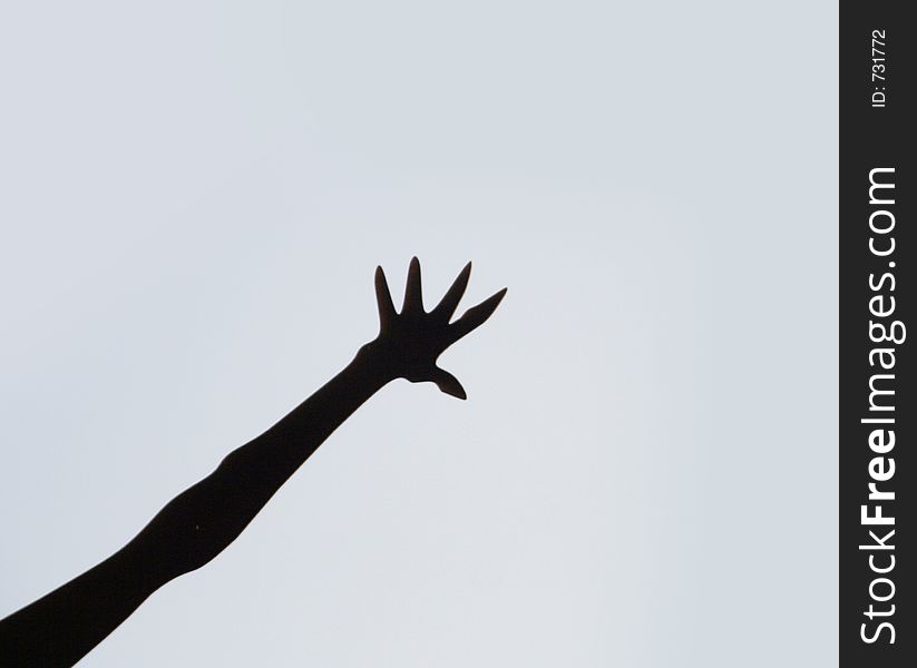 Statue of outstretched hand in barcleona. Statue of outstretched hand in barcleona