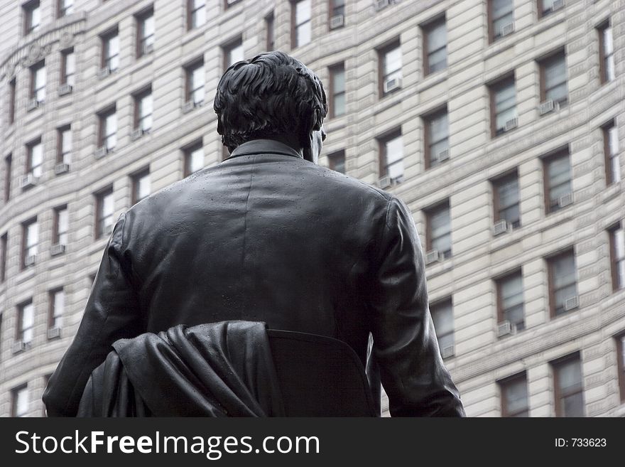 Looking at the back of an Urban Statue.