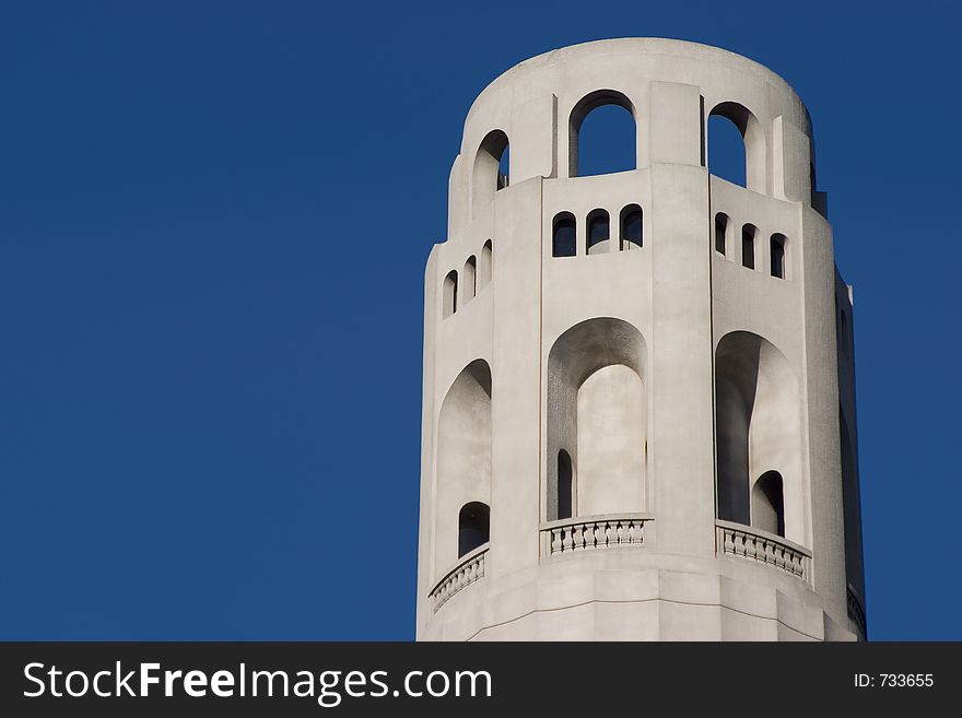 A detailed view of Coit Tower in San Francisco. A detailed view of Coit Tower in San Francisco.