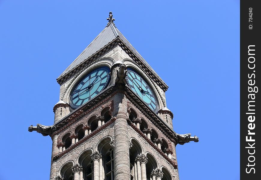 CLock tower at Toronto Old City Hall. CLock tower at Toronto Old City Hall.