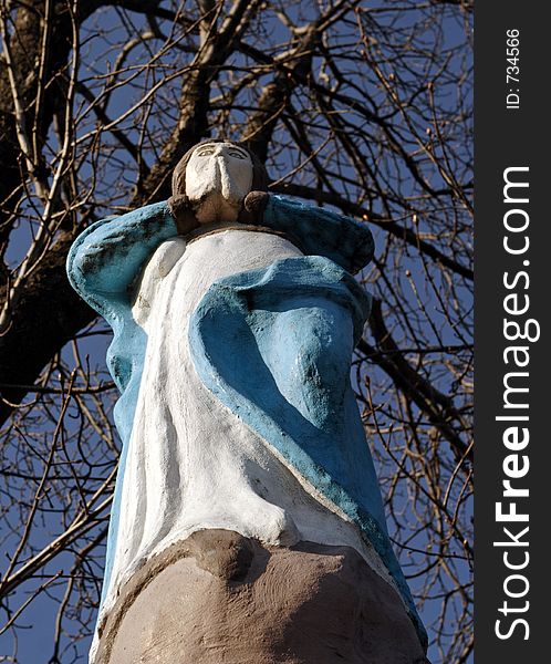 Religious scupture in the Polish countryside. Religious scupture in the Polish countryside