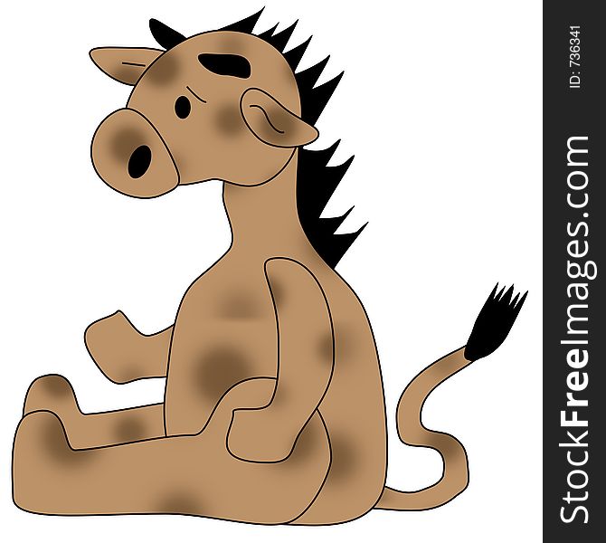 An illustration of a sad toy giraffe