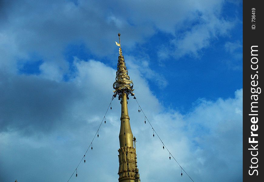 The top of a chedi in Pai, Thailand. The top of a chedi in Pai, Thailand