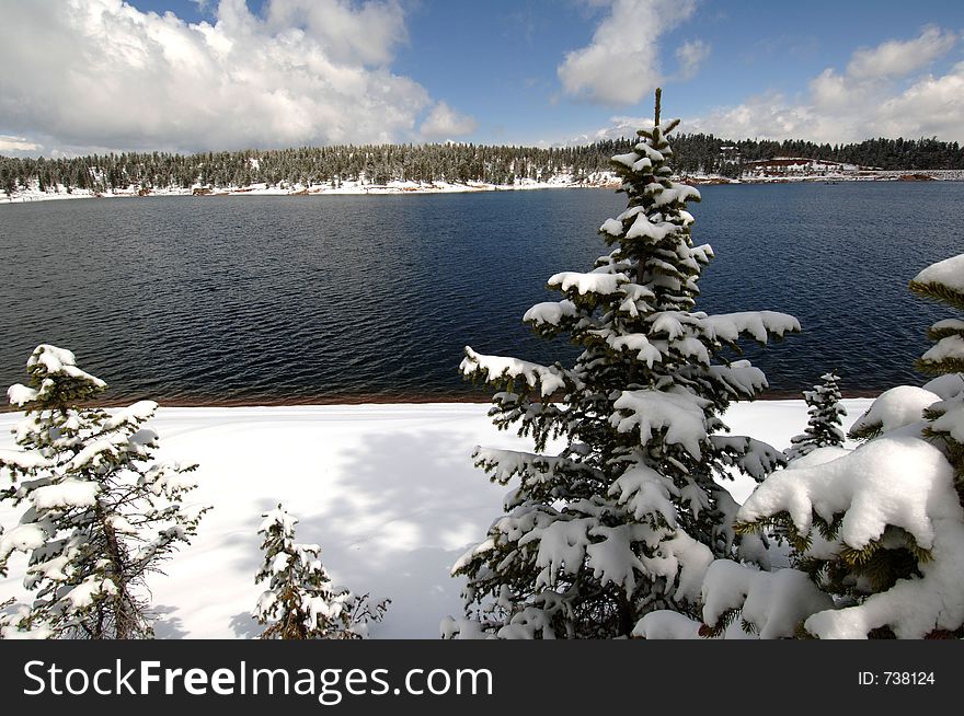 North Catamount just below Pikes Peak Colorado, early spring snow. North Catamount just below Pikes Peak Colorado, early spring snow