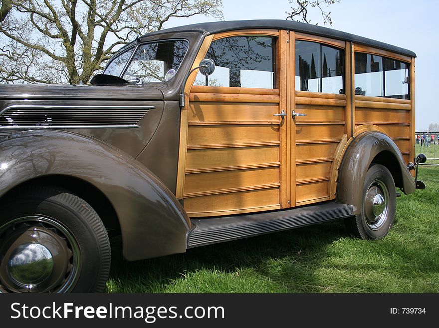 Vintage car with wooden doors and panelling. Vintage car with wooden doors and panelling