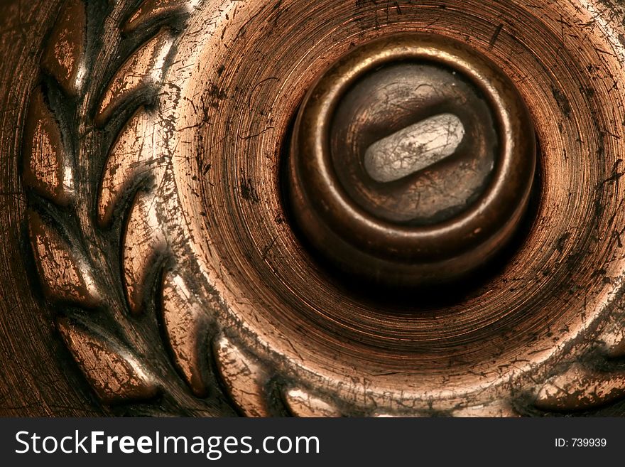 Close up abstract of an ornate door knob