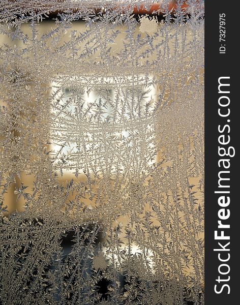 Frosted window glass, abstract texture