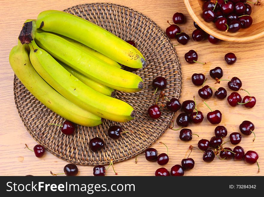 Wooden Bowl Of Fruits