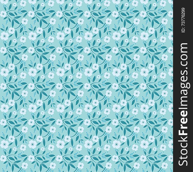 Blue flowers pattern seamless. Vector design element