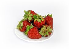Strawberries On Plate Royalty Free Stock Image