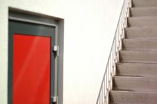 Red Door And Stairs Royalty Free Stock Image Red Door And Stairs Royalty Free Stock Image