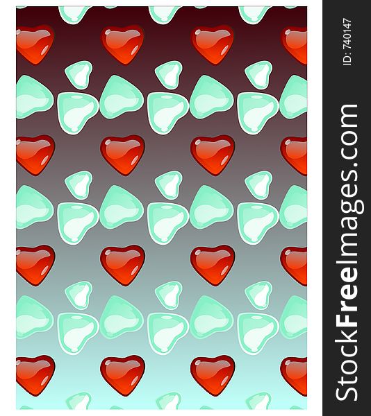 Decorative heart background. Decorative heart background