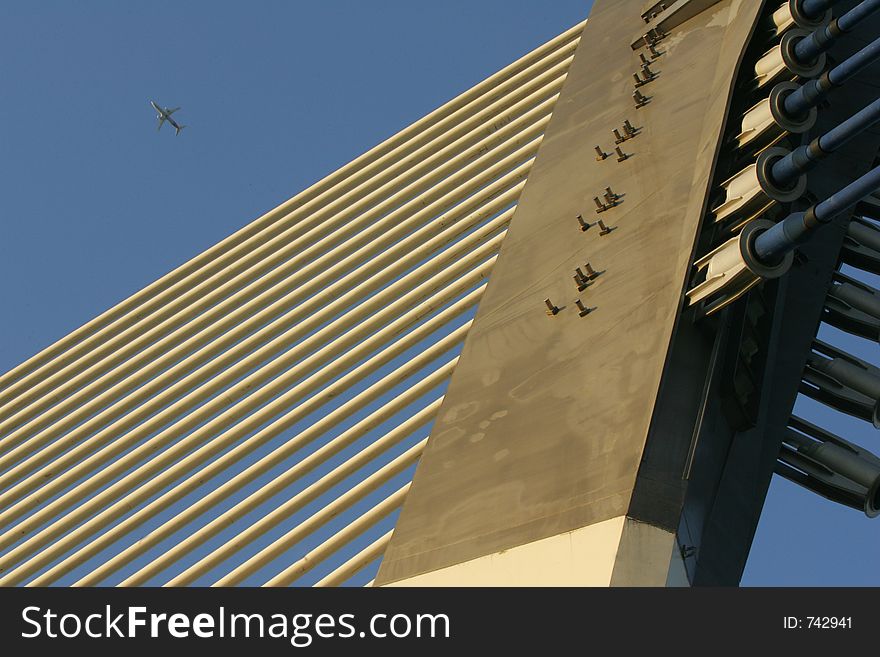 Steel structure for a bridge in Putrajaya, Malaysia.